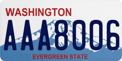 WA license plate AAA8006
