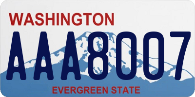 WA license plate AAA8007