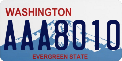 WA license plate AAA8010