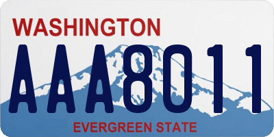 WA license plate AAA8011