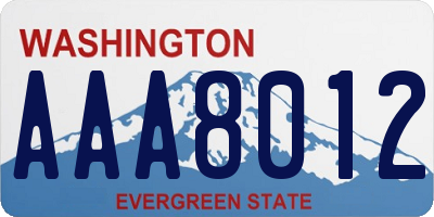 WA license plate AAA8012