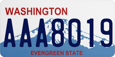 WA license plate AAA8019