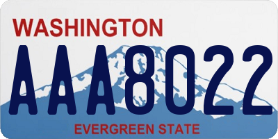 WA license plate AAA8022