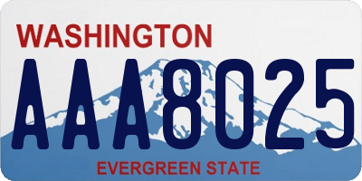 WA license plate AAA8025