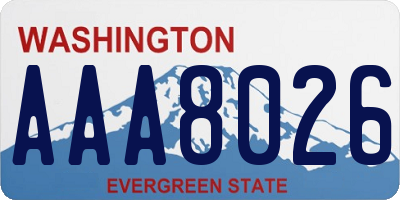 WA license plate AAA8026