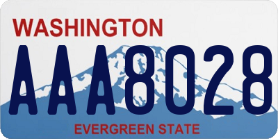 WA license plate AAA8028