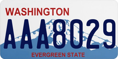 WA license plate AAA8029