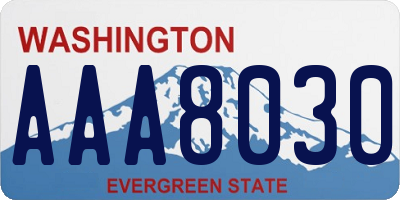 WA license plate AAA8030