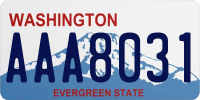 WA license plate AAA8031