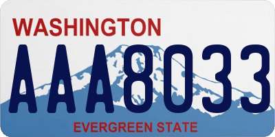 WA license plate AAA8033