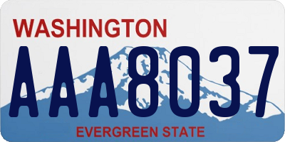 WA license plate AAA8037