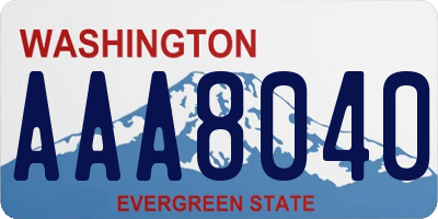 WA license plate AAA8040