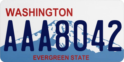 WA license plate AAA8042