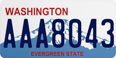 WA license plate AAA8043