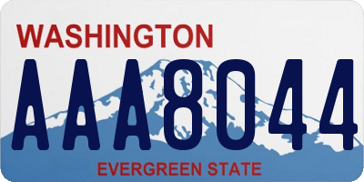 WA license plate AAA8044