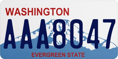 WA license plate AAA8047