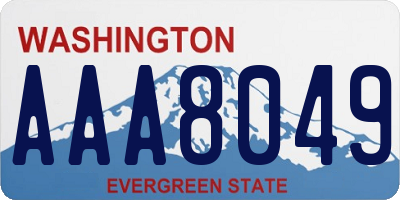 WA license plate AAA8049