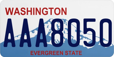 WA license plate AAA8050