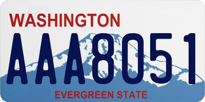 WA license plate AAA8051