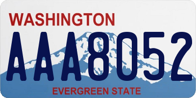 WA license plate AAA8052