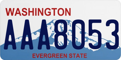 WA license plate AAA8053