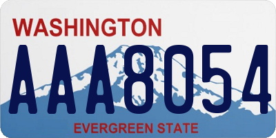 WA license plate AAA8054