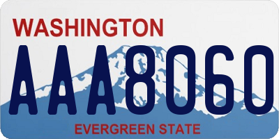 WA license plate AAA8060