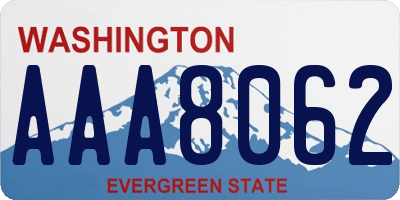 WA license plate AAA8062