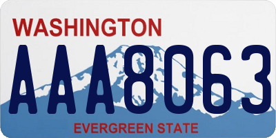 WA license plate AAA8063