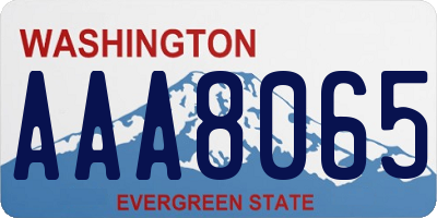 WA license plate AAA8065