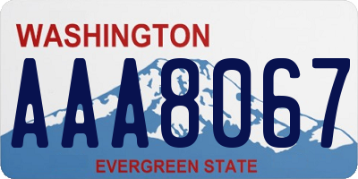 WA license plate AAA8067