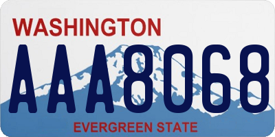 WA license plate AAA8068