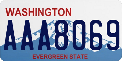 WA license plate AAA8069