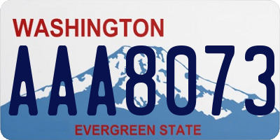 WA license plate AAA8073