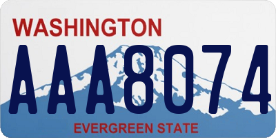 WA license plate AAA8074