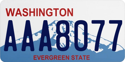 WA license plate AAA8077