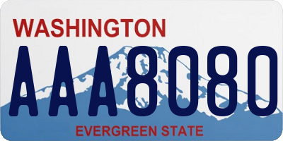 WA license plate AAA8080