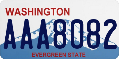 WA license plate AAA8082