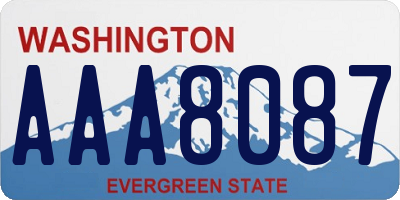 WA license plate AAA8087