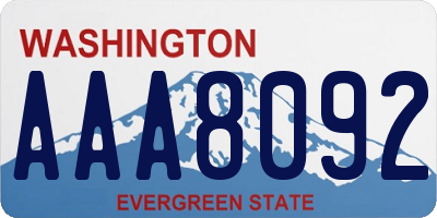 WA license plate AAA8092