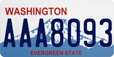 WA license plate AAA8093