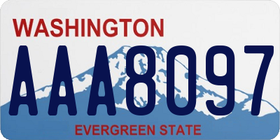 WA license plate AAA8097