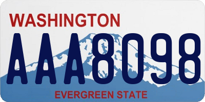 WA license plate AAA8098