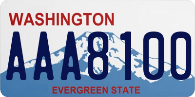 WA license plate AAA8100