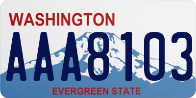 WA license plate AAA8103