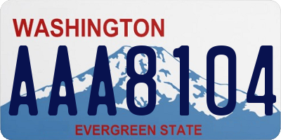 WA license plate AAA8104