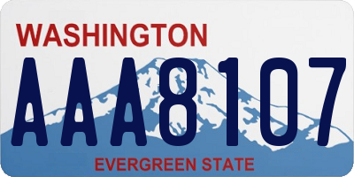 WA license plate AAA8107