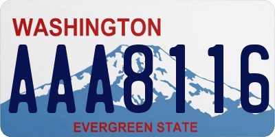WA license plate AAA8116