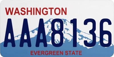 WA license plate AAA8136