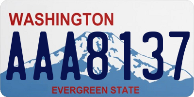 WA license plate AAA8137